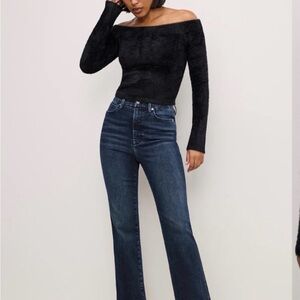 Good American Dark Blue Straight Leg Jeans